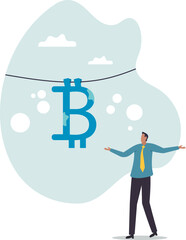 Bitcoin and cryptocurrency using for money laundering or payment in dark market, financial crime or criminal ransom pay.business concept.flat character.