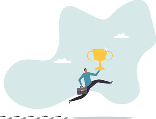 Success footprint, story from leader or winning entrepreneur, motivation to learn how success people achieve target.business concept.flat character.