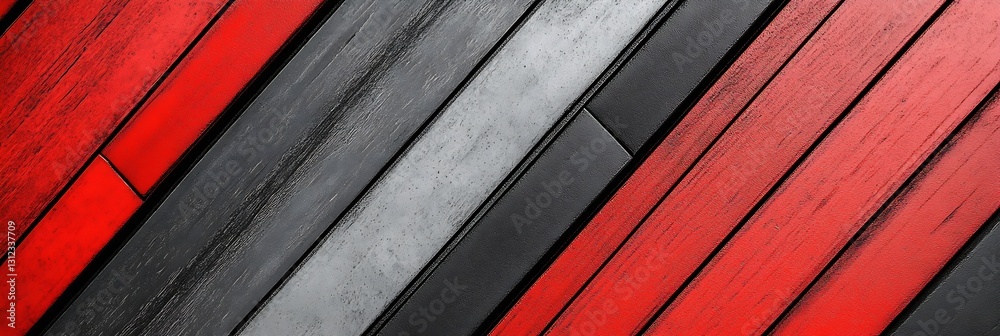 Leinwandbilder vibrant wooden texture with alternating stripes of black red and gray creating a modern geometric ba