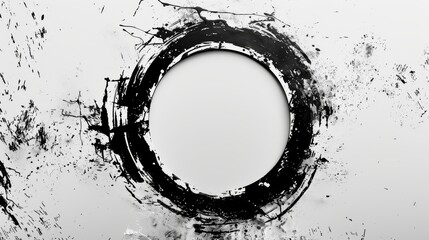 Monochrome backdrop, compact central paint ring