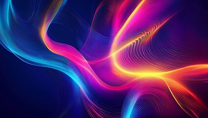 Fototapeta premium Colorful Flowing Abstraction in Pink Blue and Orange with Smooth Gradients : Generative AI