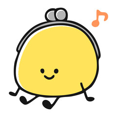 楽しそうなお財布のキャラクター