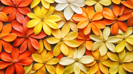 Vibrant floral arrangement: colorful petals in orange, yellow, and cream hues
