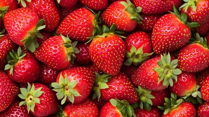 Ripe strawberries filling frame. Texture background. Used for food blogs
