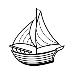 Nautical Scow Boat Outline Vector for Maritime Projects
