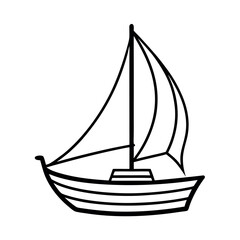 Versatile Scow Boat Line Art Vector for Illustrations
