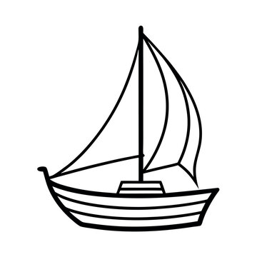 Versatile Scow Boat Line Art Vector for Illustrations
