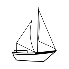 Unique Scow Boat Outline Vector for Creative Projects
