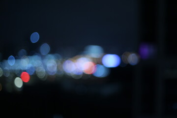 defocused lights in the city