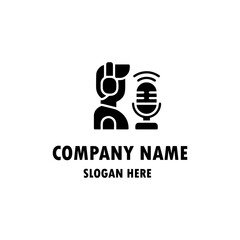 Podcast Round Design Audio Element