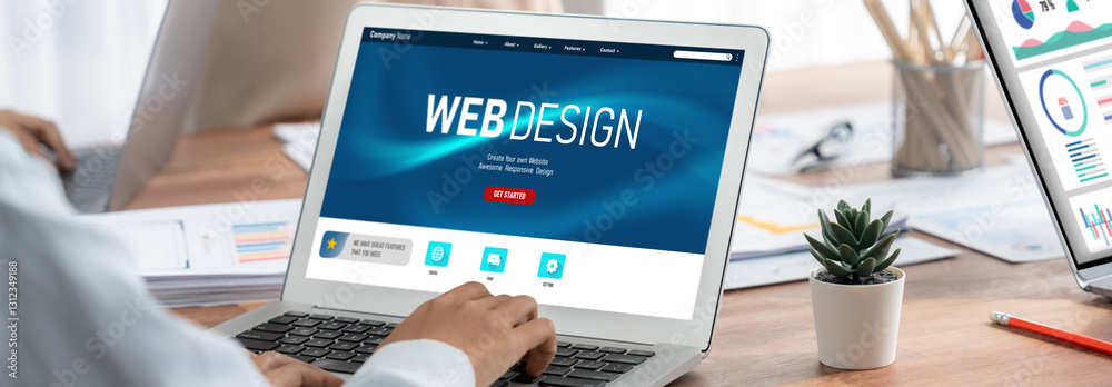 Poster website design software provide brisk template for online retail business and e-commerce