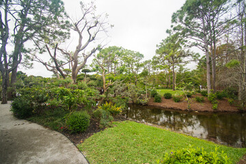 Exploring the gardens at the Morikami Museum and Japanese Gardens in Delray Beach, Florida.	
