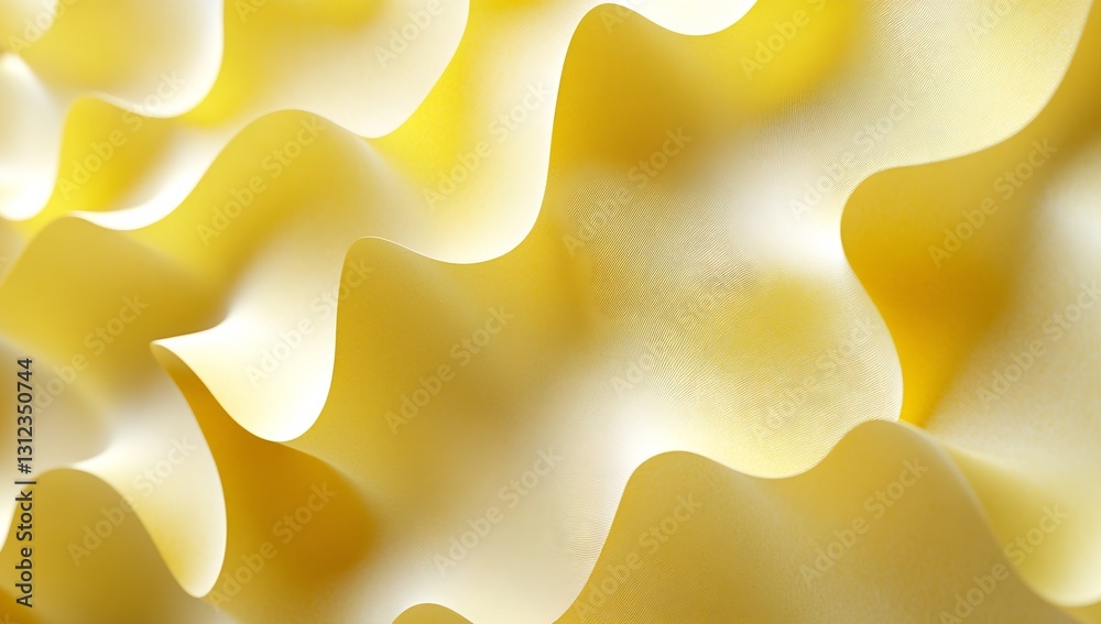 Aufkleber Abstract Wavy Texture in Bright Yellow Creating a Smooth and Flowing Artistic Background : Generative AI