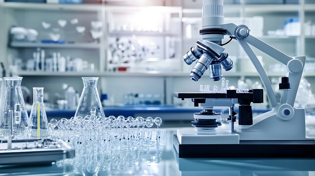 An advanced nanotechnology lab creating microscopic machines 