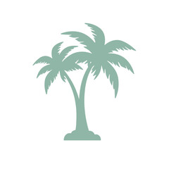 Obraz premium Palm trees vector icon, tropical nature and vacation symbol