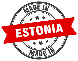 Made in Estonia round sign. Made in Estonia stamp.