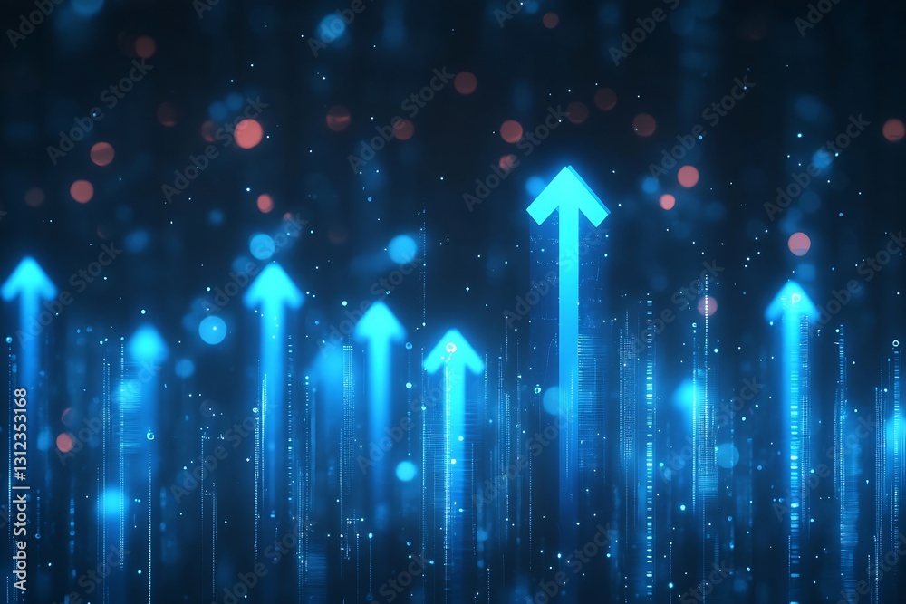 Aufkleber abstract digital background of upward pointing arrows indicating market growth and increasing financ