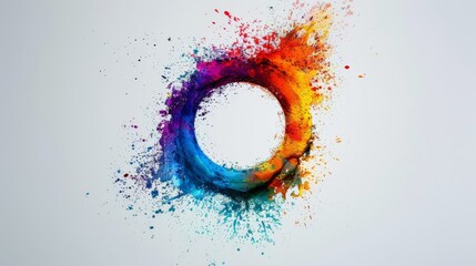 Plain backdrop, small circular paint ring centered