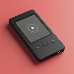 Simple depiction of a digital music player in a sleek, modern style