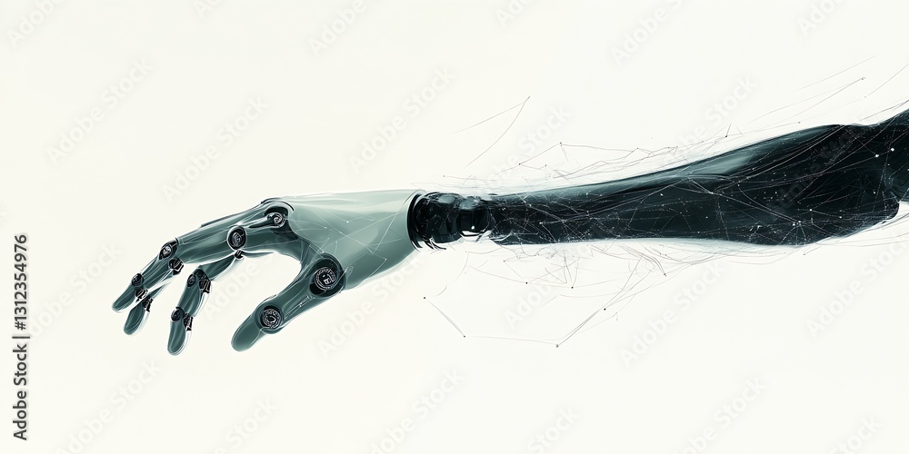 Poster Dynamic reaching of a robotic hand brimming with digital energy and abstract concepts : Generative AI
