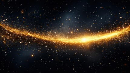 Cosmic Golden Stream: A Celestial River of Light and Stardust