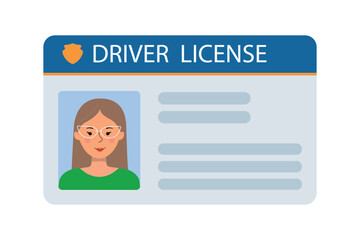 The car driver is ID card with a photo of a woman.