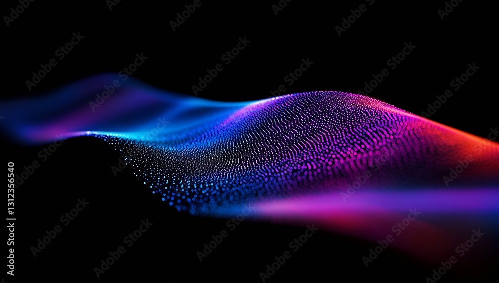 Poster Mesmerizing digital representation of flowing waves combined with bright luminescent colors creating motion : Generative AI