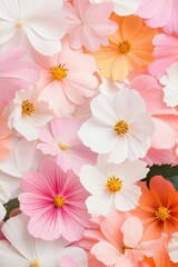 seamless pattern of vibrant blooming wildflowers strewn across empty background invites creative tranquility