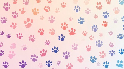 Cute and fun paw print pattern. generative ai