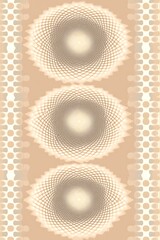 Radiant Sandscape: A geometric symphony of spiral forms and soft hues