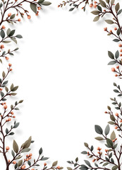 Fototapeta premium White page with fruit branches