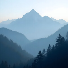 mountains in the morning