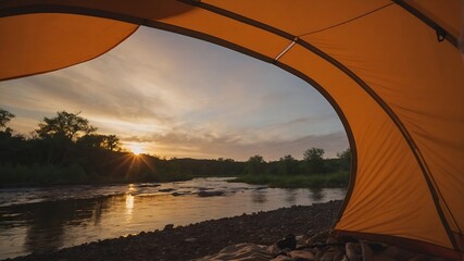 tent on the lake