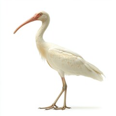 Obraz premium White Ibis Bird Profile on White Background