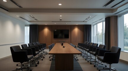 A modern conference room interior before.generative.ai