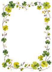 white page with clover leaves