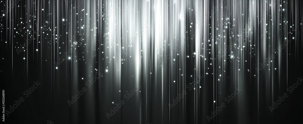 Leinwandbilder stunning abstract background with sleek vertical lines of light and sparkling particles in black : g