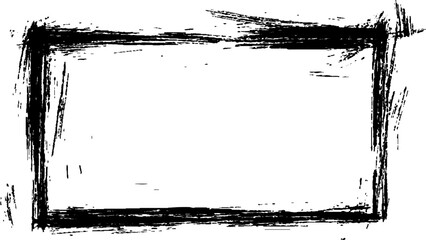 Grunge black and white frames. Grunge frames isolated on white background. 