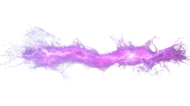Purple plasma stream energy effect on transparent background