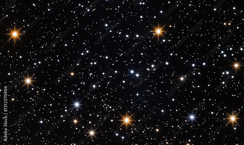 Aufkleber Mesmerizing deep space scene filled with countless sparkling stars and galaxies against a black sky : Generative AI