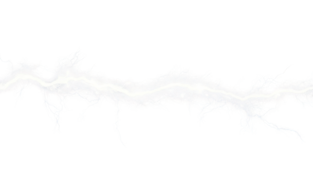 Realistic lightning strike effect on transparent background