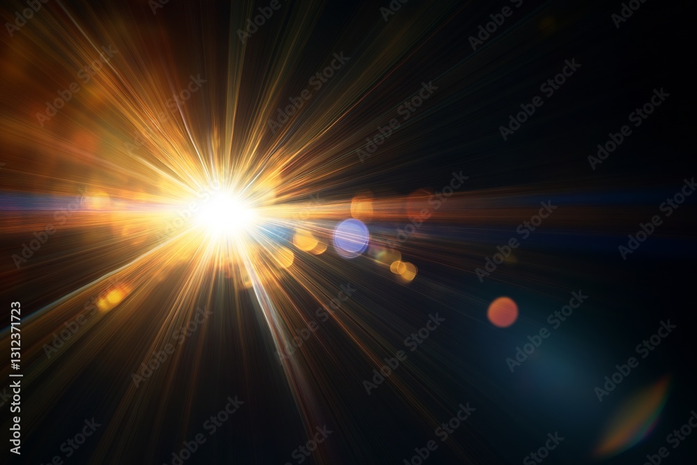 Poster Mesmerizing rays of sunlight bursting through darkness creating a stunning and vibrant light display : Generative AI