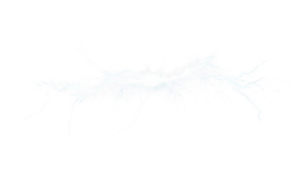 Realistic lightning strike effect on transparent background