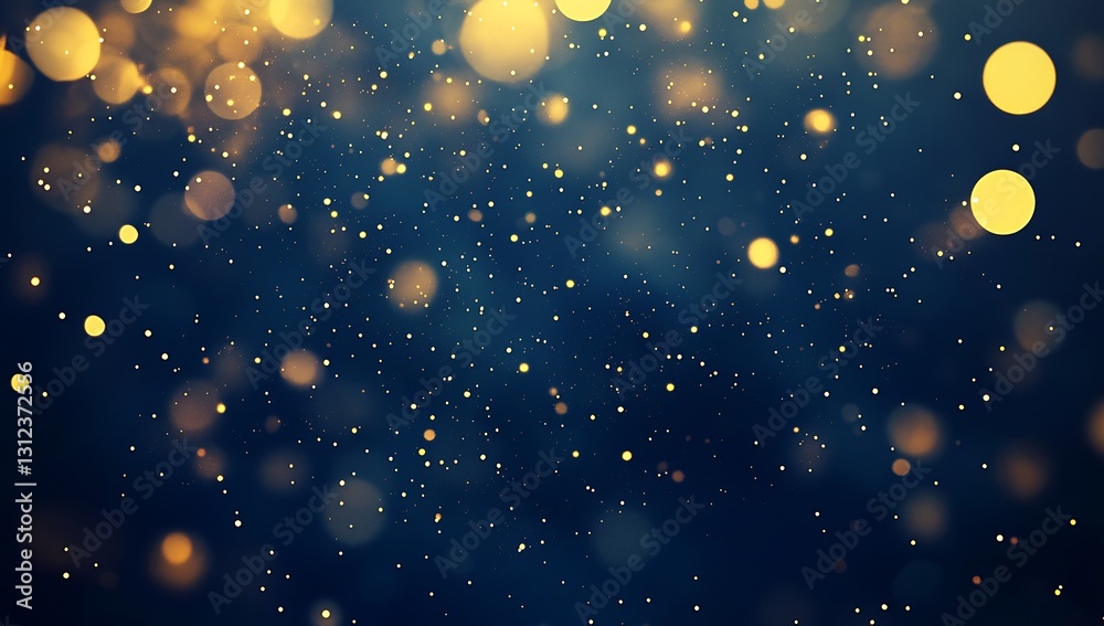 Aufkleber Mesmerizing abstract background with soft blurred golden bokeh lights creating a magical effect : Generative AI