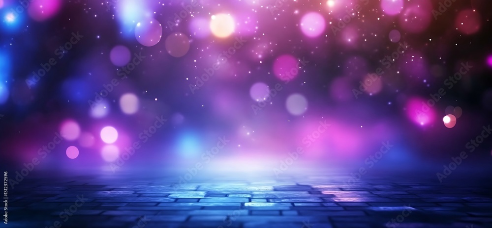 Aufkleber Colorful blurred bokeh lights creating a dreamy abstract background for artistic and creative projects : Generative AI