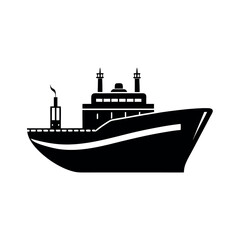 Obraz premium Super Tanker Boat Vector Silhouette Design 