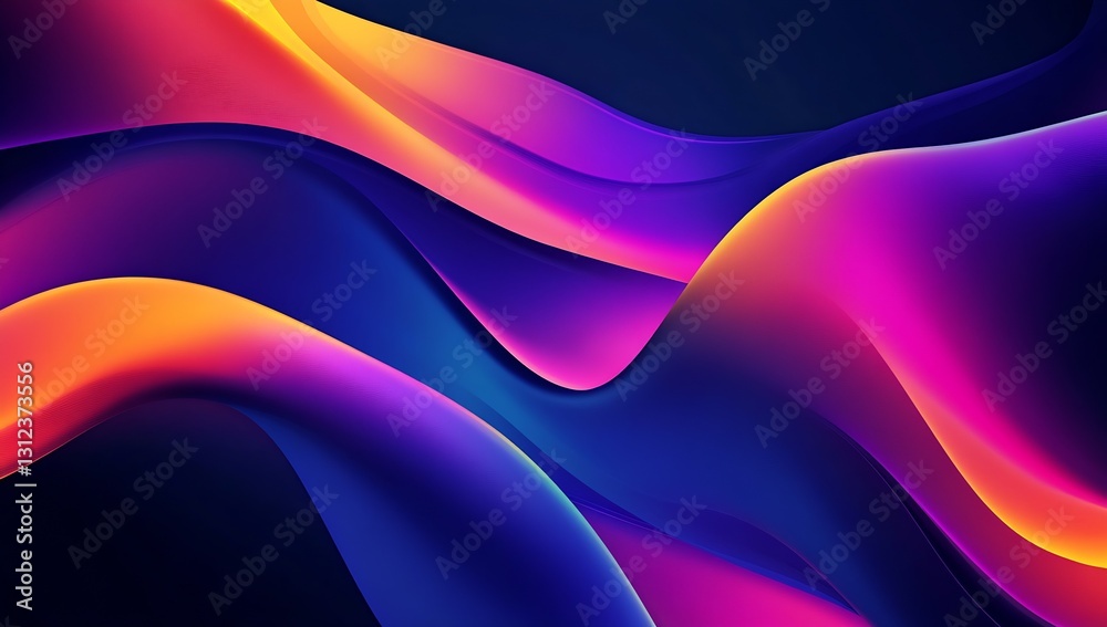 Leinwandbilder elegant pink and blue waves creating a mesmerizing abstract background : generative ai