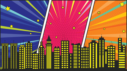 Comic red background design with cloud and star	