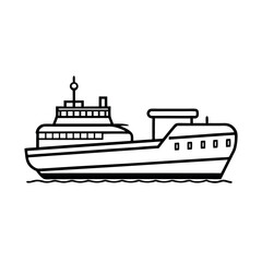 Fototapeta premium Stylish Super Tanker Line Art Illustration for Media 