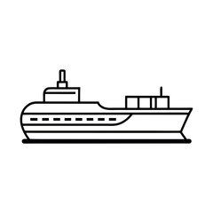 Fototapeta premium Vintage Super Tanker Line Art Vector for Classic Designs 